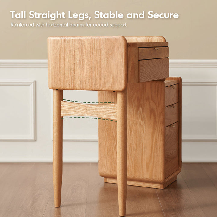 Scandinavian Oak Wood Dressing Table With Chest Of Drawers PURE