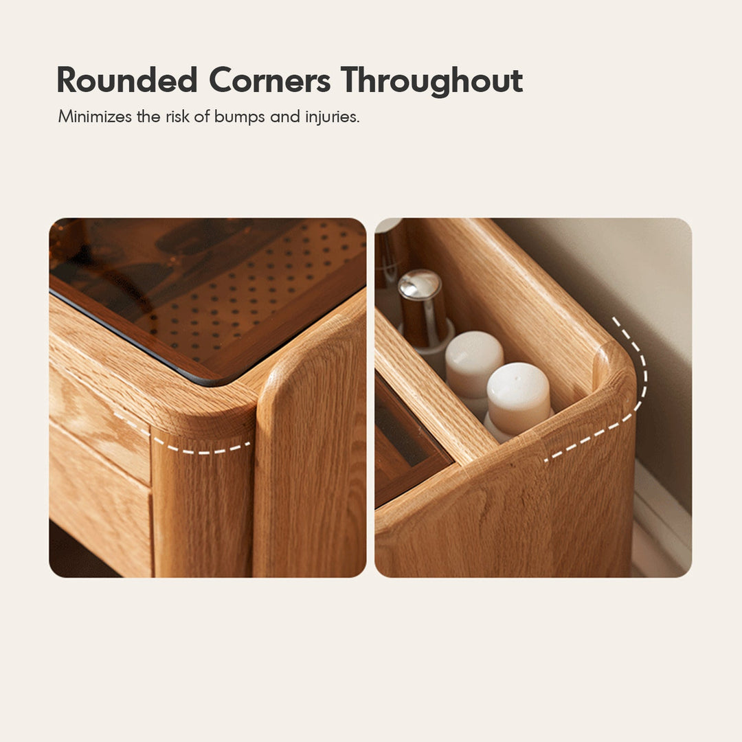 Scandinavian Oak Wood Dressing Table With Chest Of Drawers PURE