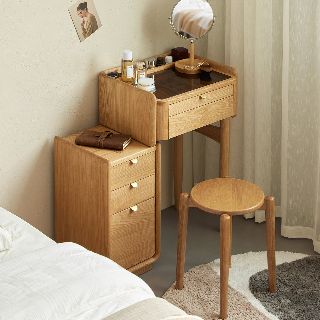 Scandinavian Oak Wood Dressing Table With Chest Of Drawers PURE
