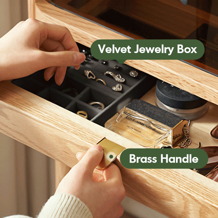 Scandinavian Oak Wood Dressing Table With Chest Of Drawers PURE