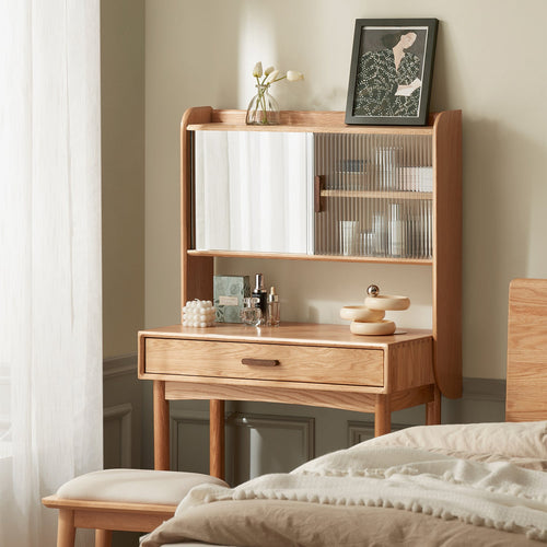 Scandinavian Oak Wood Dressing Table With Mirror NIA Good to Know Preview-1