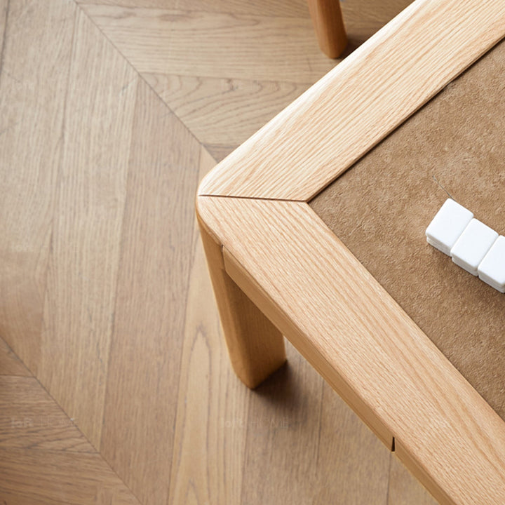 Scandinavian oak wood electric automatic mahjong table luckyv in still life.