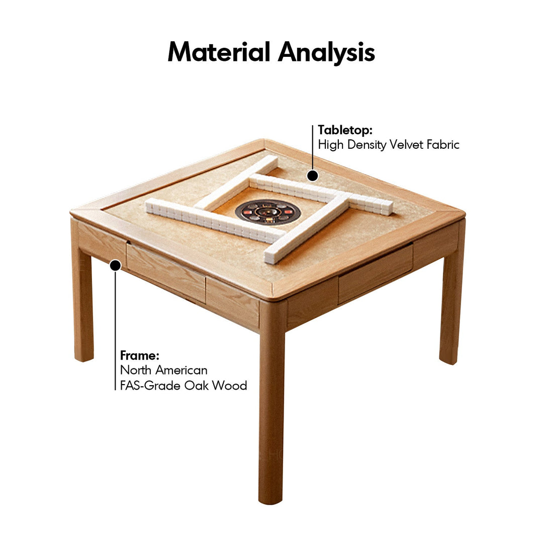 Scandinavian oak wood electric automatic mahjong table luckyv conceptual design.