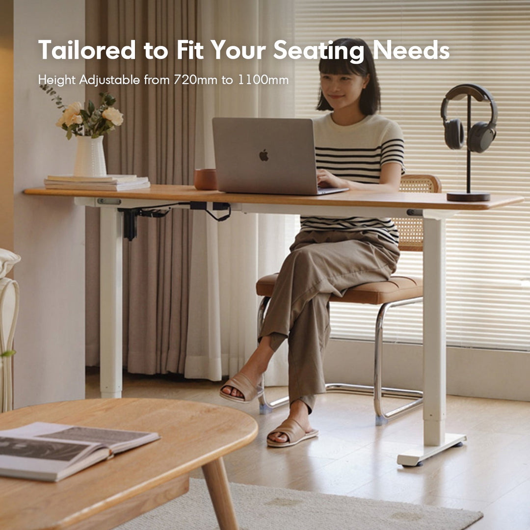 Scandinavian Oak Wood Electric Height Adjustable Slim Study Table SLIMLIFT