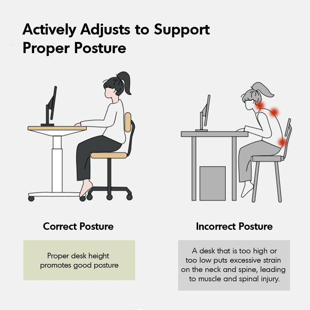 Scandinavian Oak Wood Electric Height Adjustable Slim Study Table SLIMLIFT