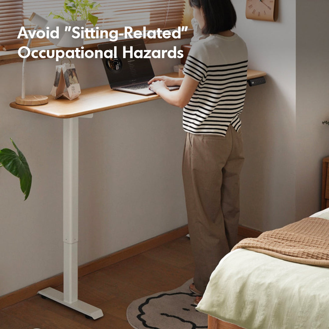 Scandinavian Oak Wood Electric Height Adjustable Slim Study Table SLIMLIFT