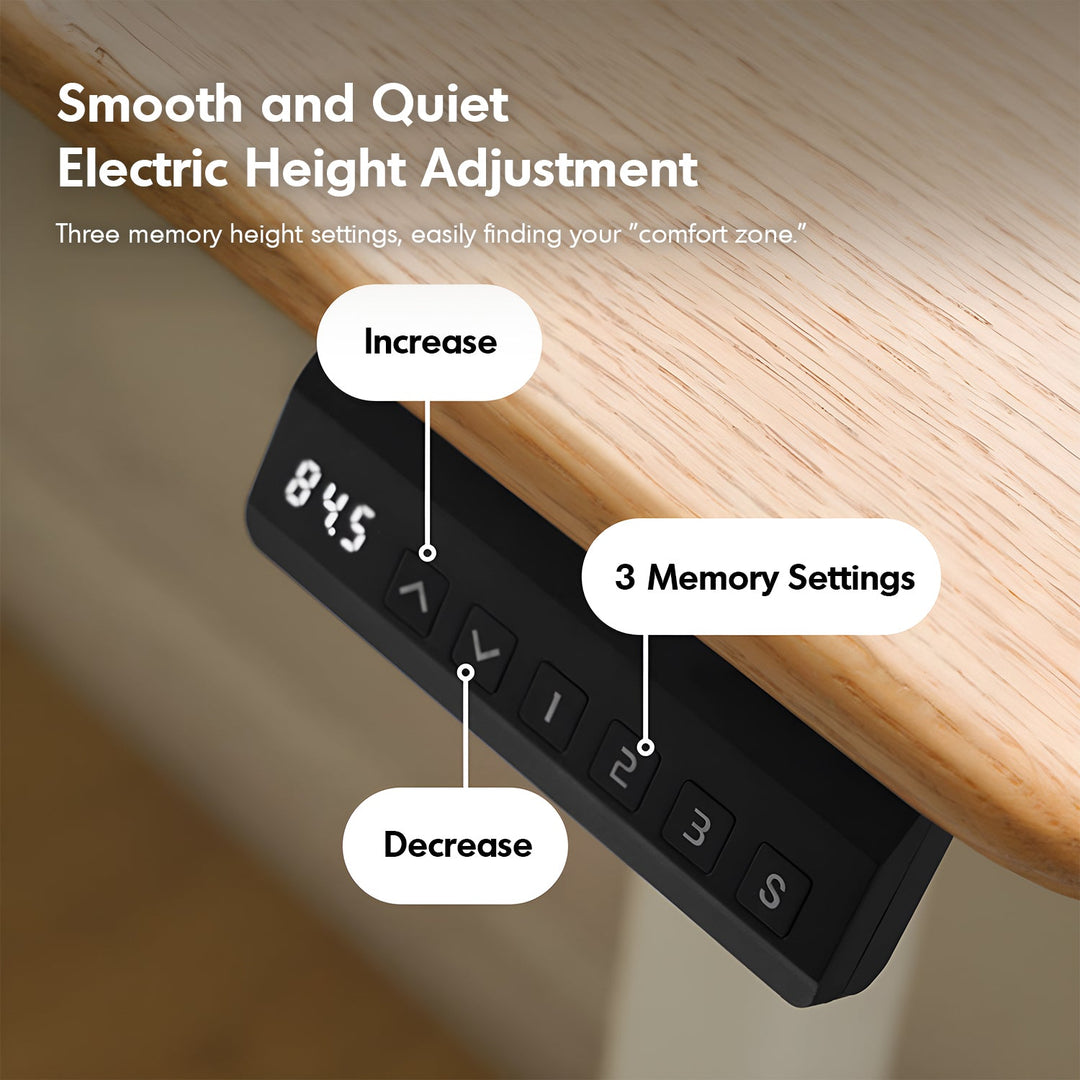 Scandinavian Oak Wood Electric Height Adjustable Slim Study Table SLIMLIFT