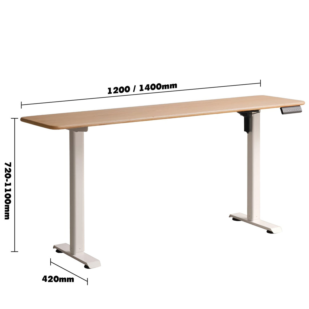 Scandinavian Oak Wood Electric Height Adjustable Slim Study Table SLIMLIFT