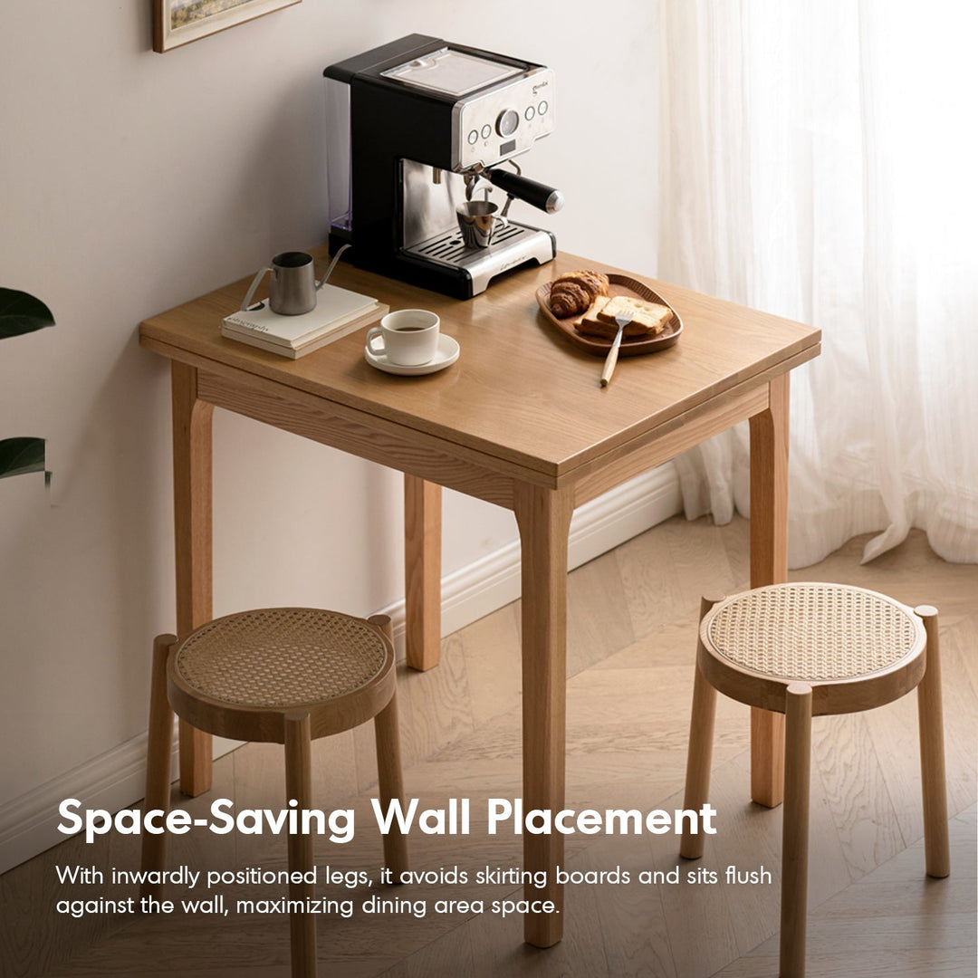 Scandinavian oak wood extendable dining table privot environmental situation.
