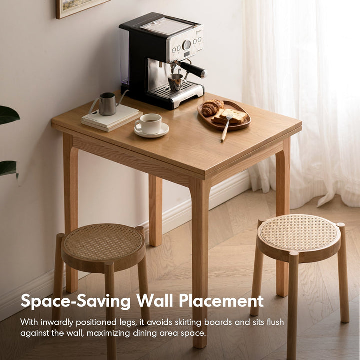 Scandinavian oak wood extendable dining table privot environmental situation.