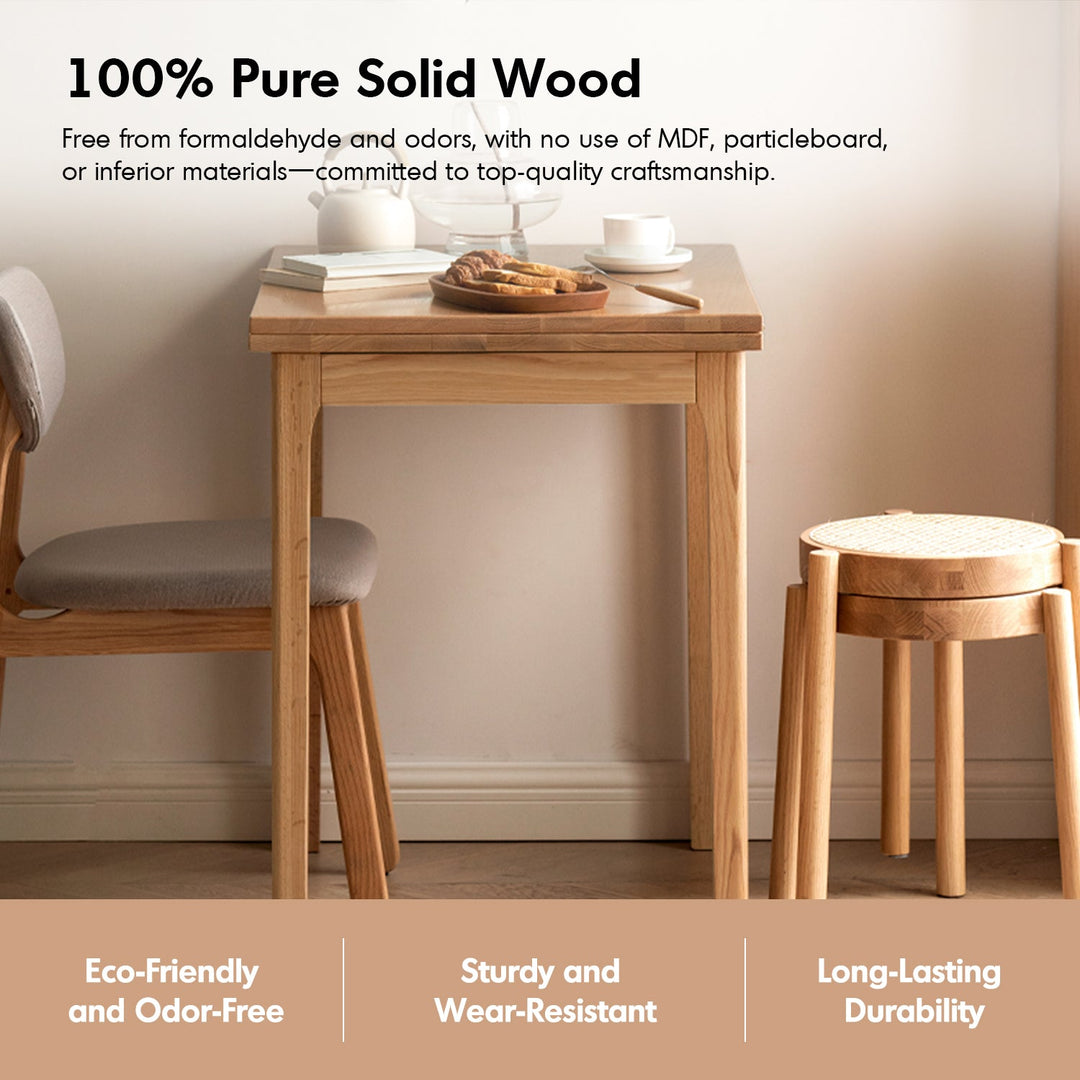 Scandinavian oak wood extendable dining table privot conceptual design.