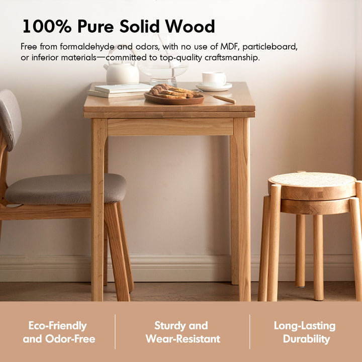 Scandinavian oak wood extendable dining table privot conceptual design.