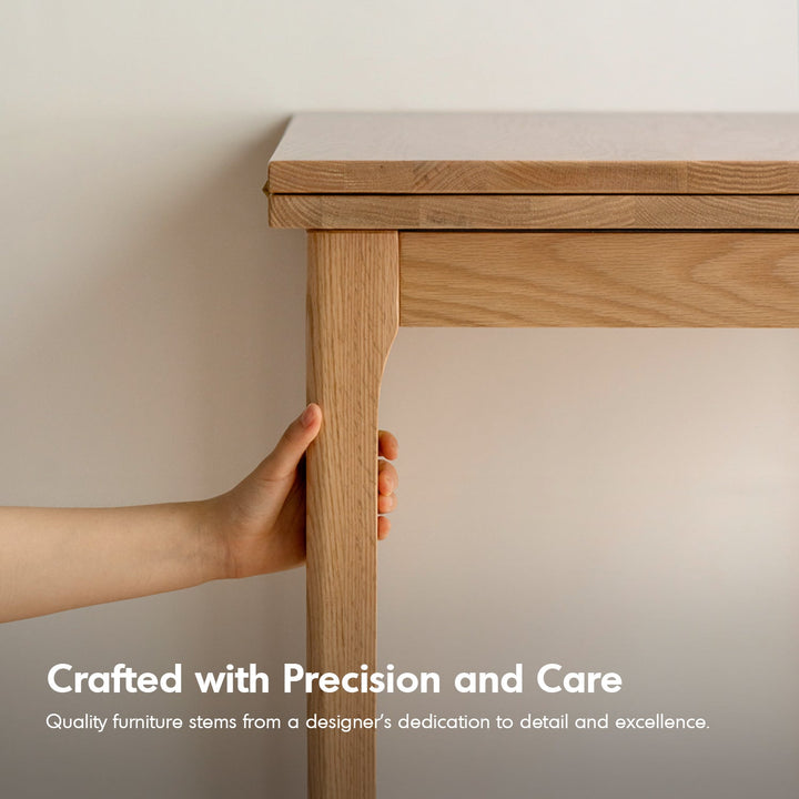 Scandinavian oak wood extendable dining table privot detail 1.