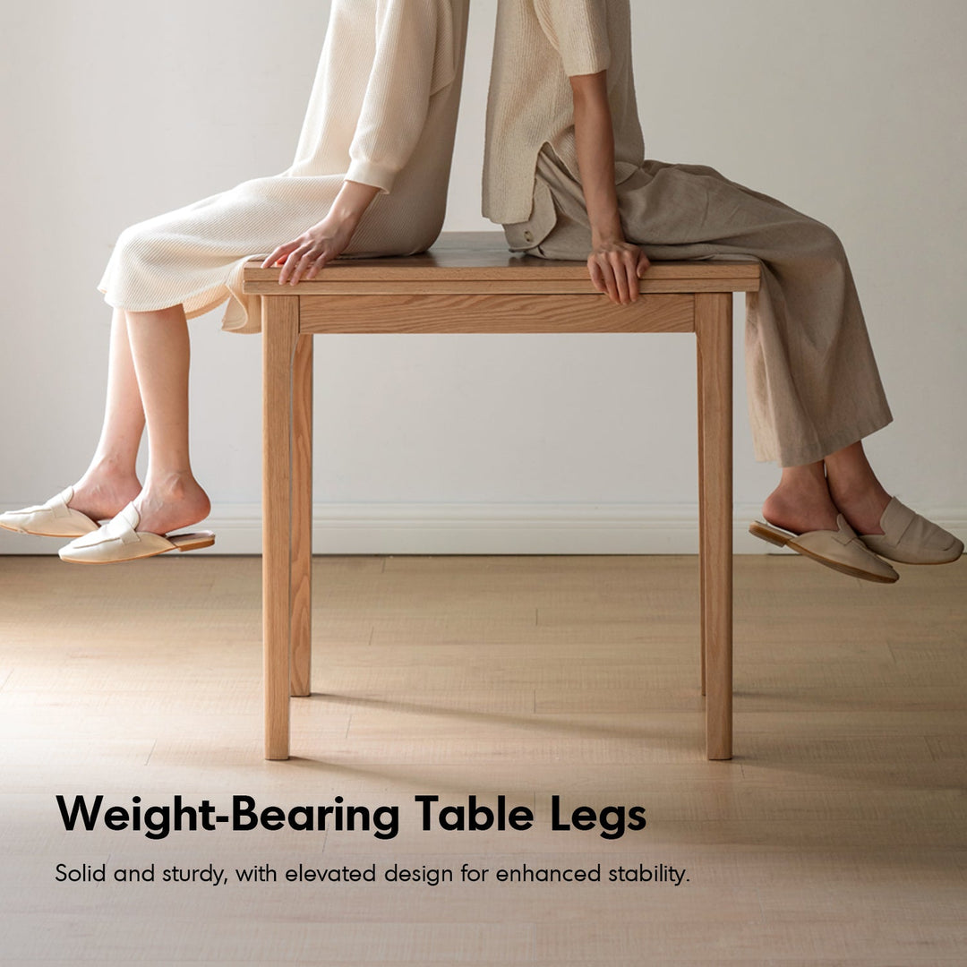 Scandinavian oak wood extendable dining table privot detail 5.