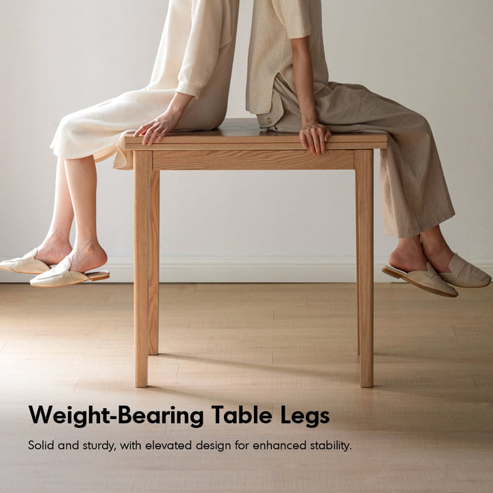 Scandinavian oak wood extendable dining table privot detail 5.