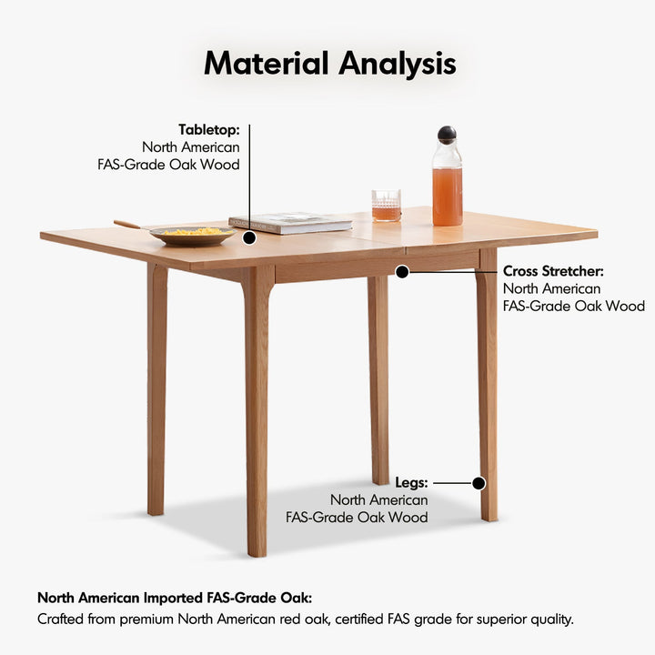 Scandinavian oak wood extendable dining table privot detail 8.