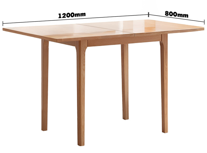 Scandinavian Oak Wood Extendable Dining Table PRIVOT Size Chart_2