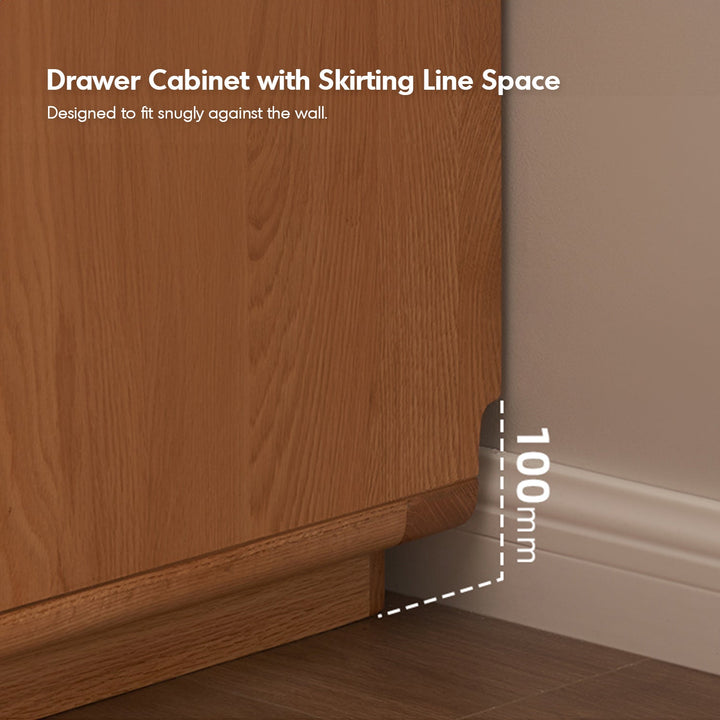 Scandinavian Oak Wood Extendable Dressing Table With Chest Of Drawers BLEND