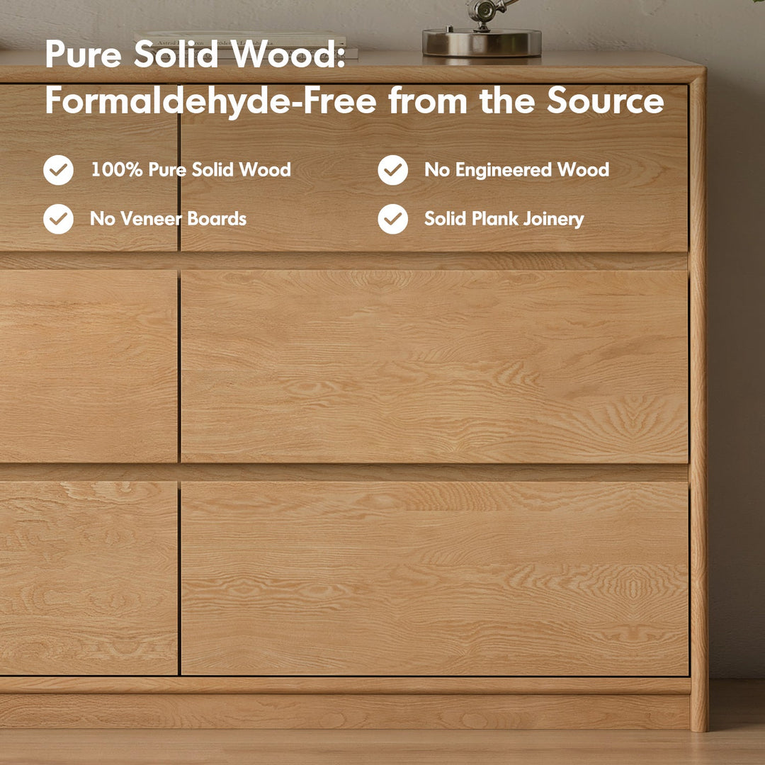 Scandinavian oak wood extendable dressing table with chest of drawers vista detail 8.