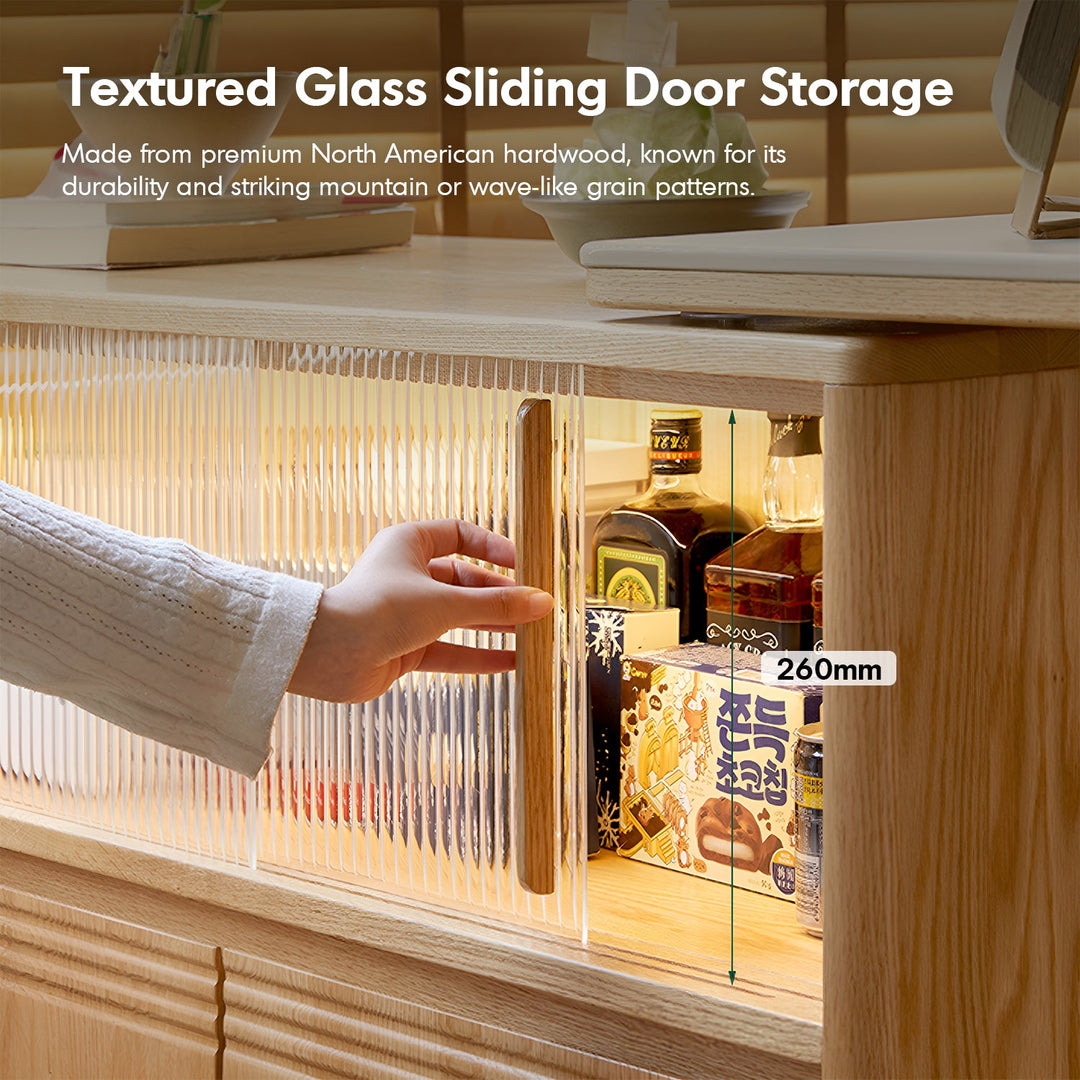 Scandinavian Oak Wood Extendable Storage Bar Table EXPANDI