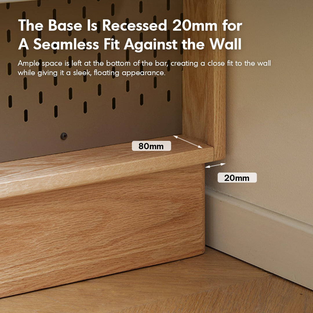 Scandinavian Oak Wood Extendable Storage Bar Table EXPANDI