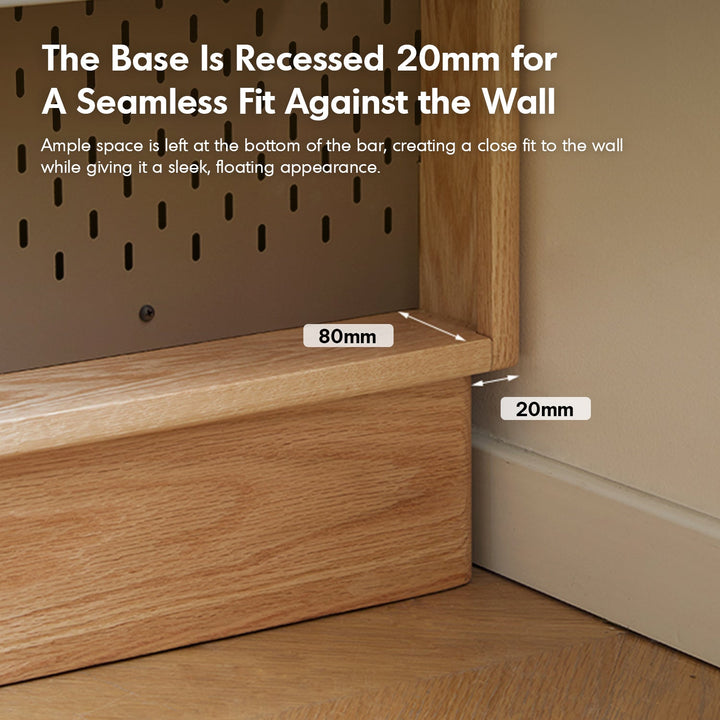 Scandinavian Oak Wood Extendable Storage Bar Table EXPANDI