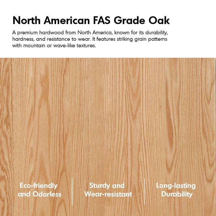Scandinavian oak wood extendable study table jora in panoramic view.
