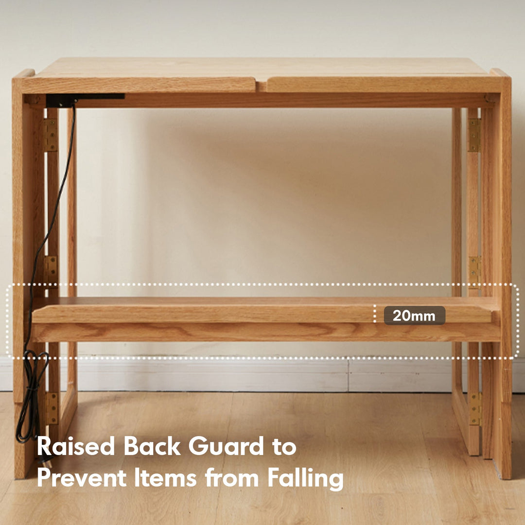 Scandinavian oak wood extendable study table jora detail 2.