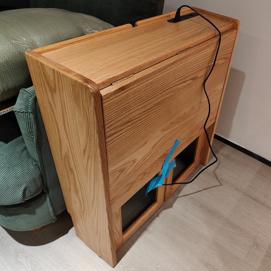 Scandinavian oak wood extendable study table jora detail 3.