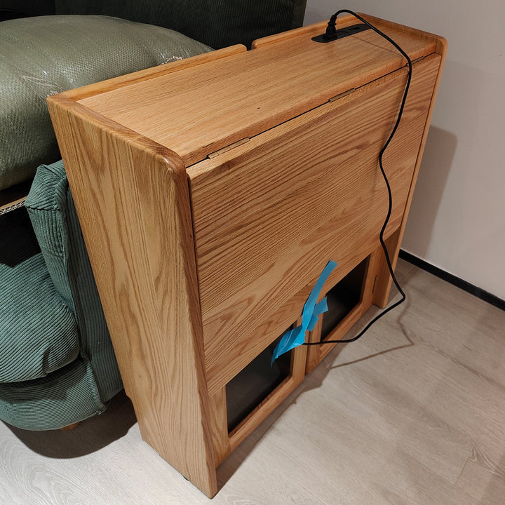 Scandinavian oak wood extendable study table jora detail 3.