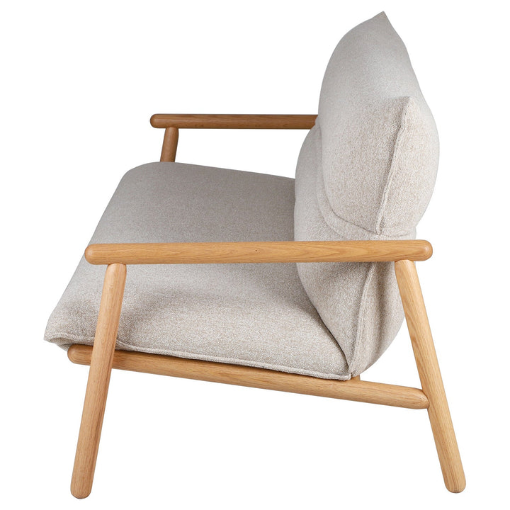Scandinavian Oak Wood Fabric 2 Seater Sofa MAY