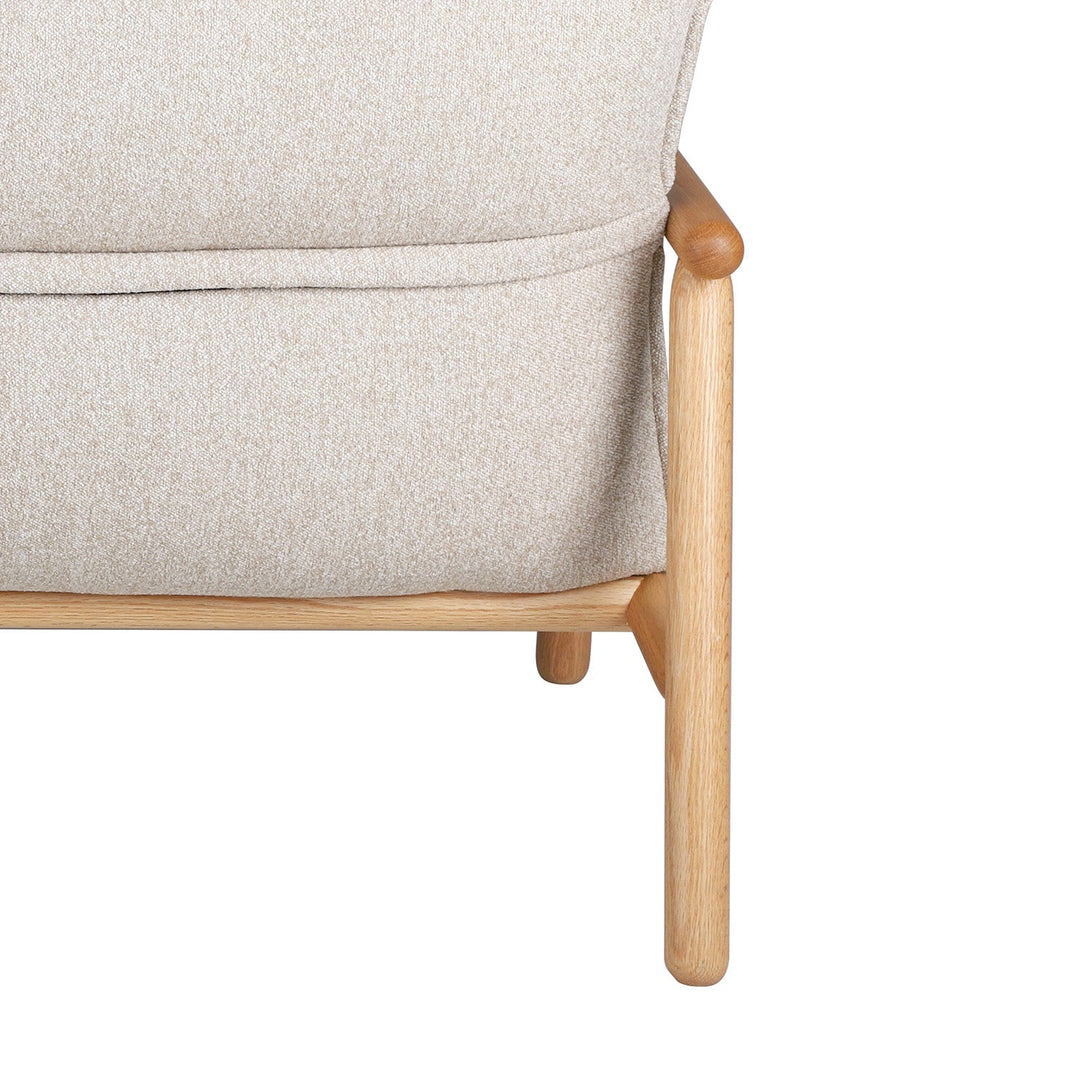 Scandinavian Oak Wood Fabric 2 Seater Sofa MAY