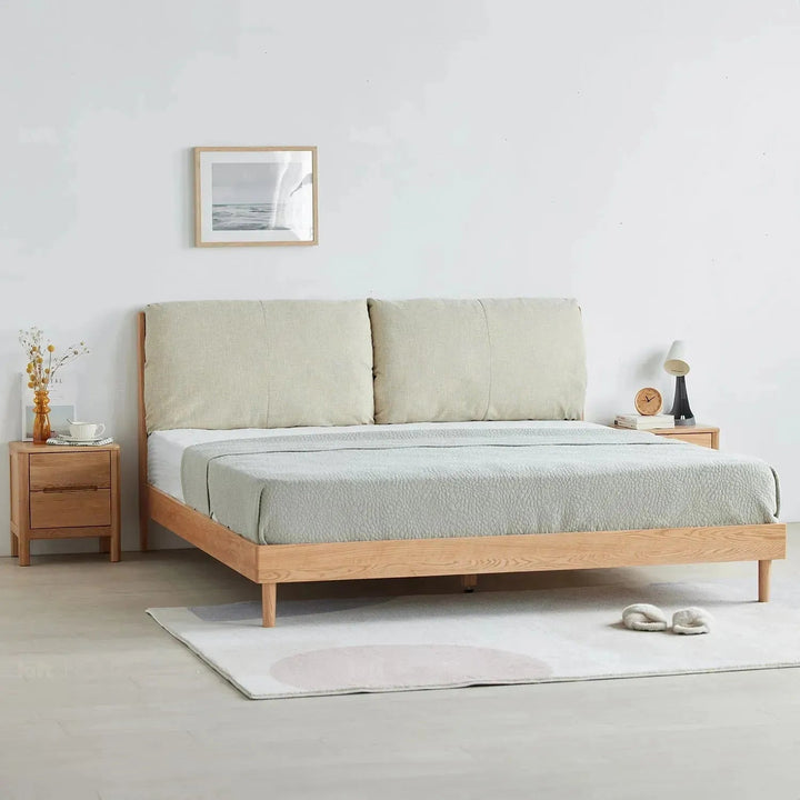 Scandinavian oak wood fabric bed rutland detail 10.