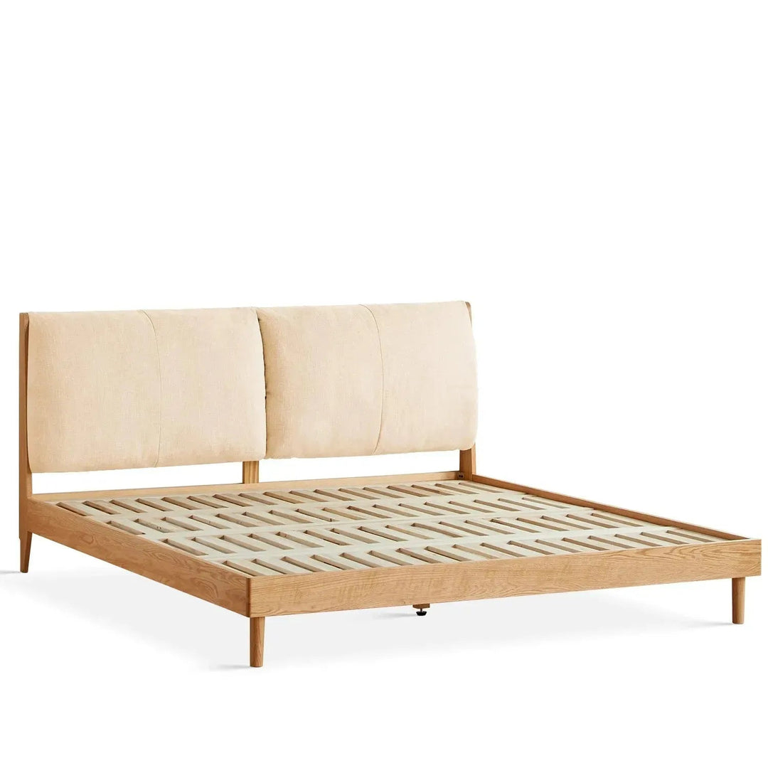 Scandinavian Oak Wood Fabric Bed RUTLAND