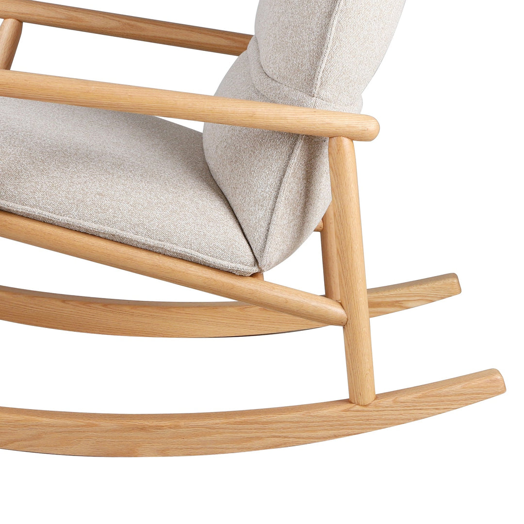 Scandinavian Oak Wood Fabric Rocking Chair MAY