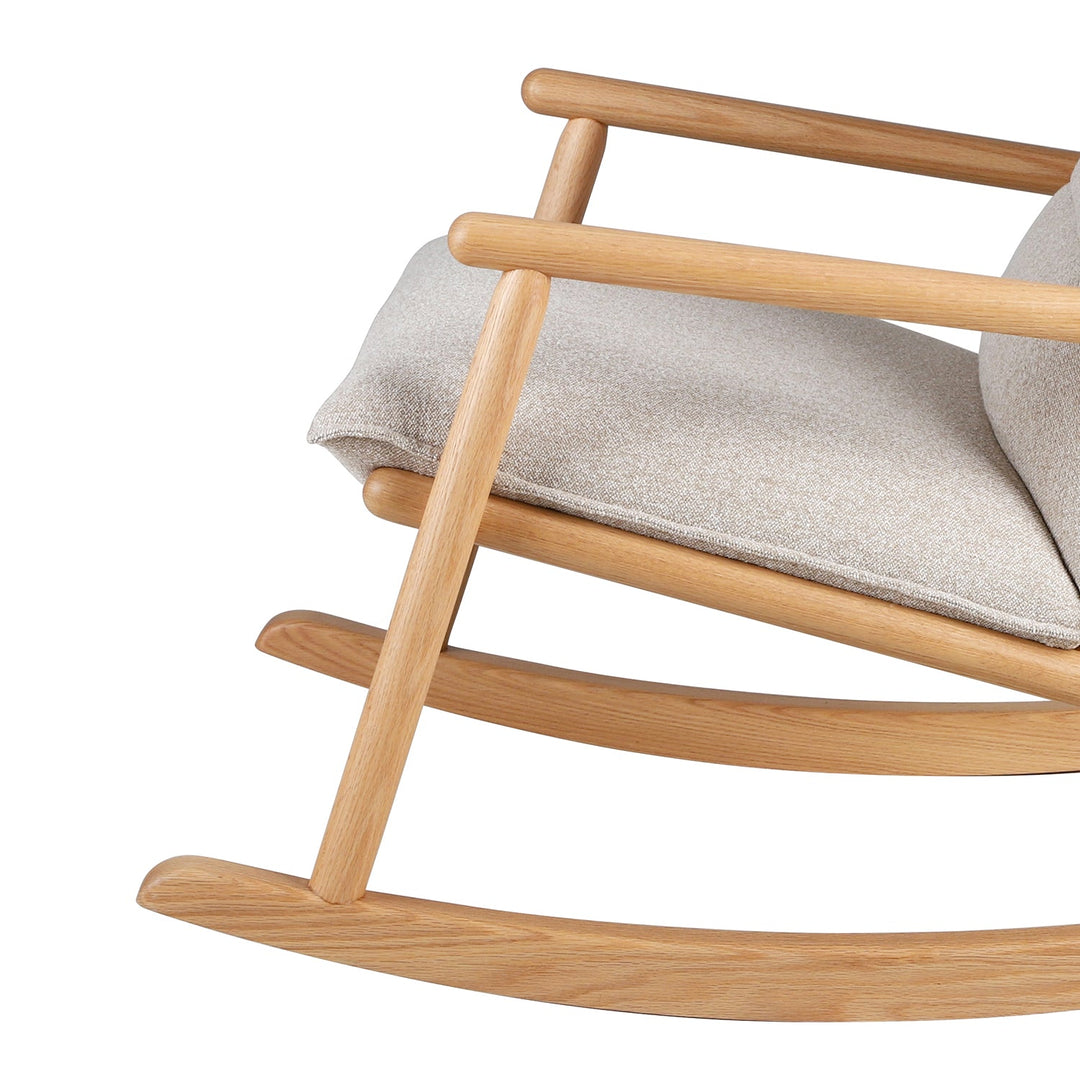 Scandinavian Oak Wood Fabric Rocking Chair MAY