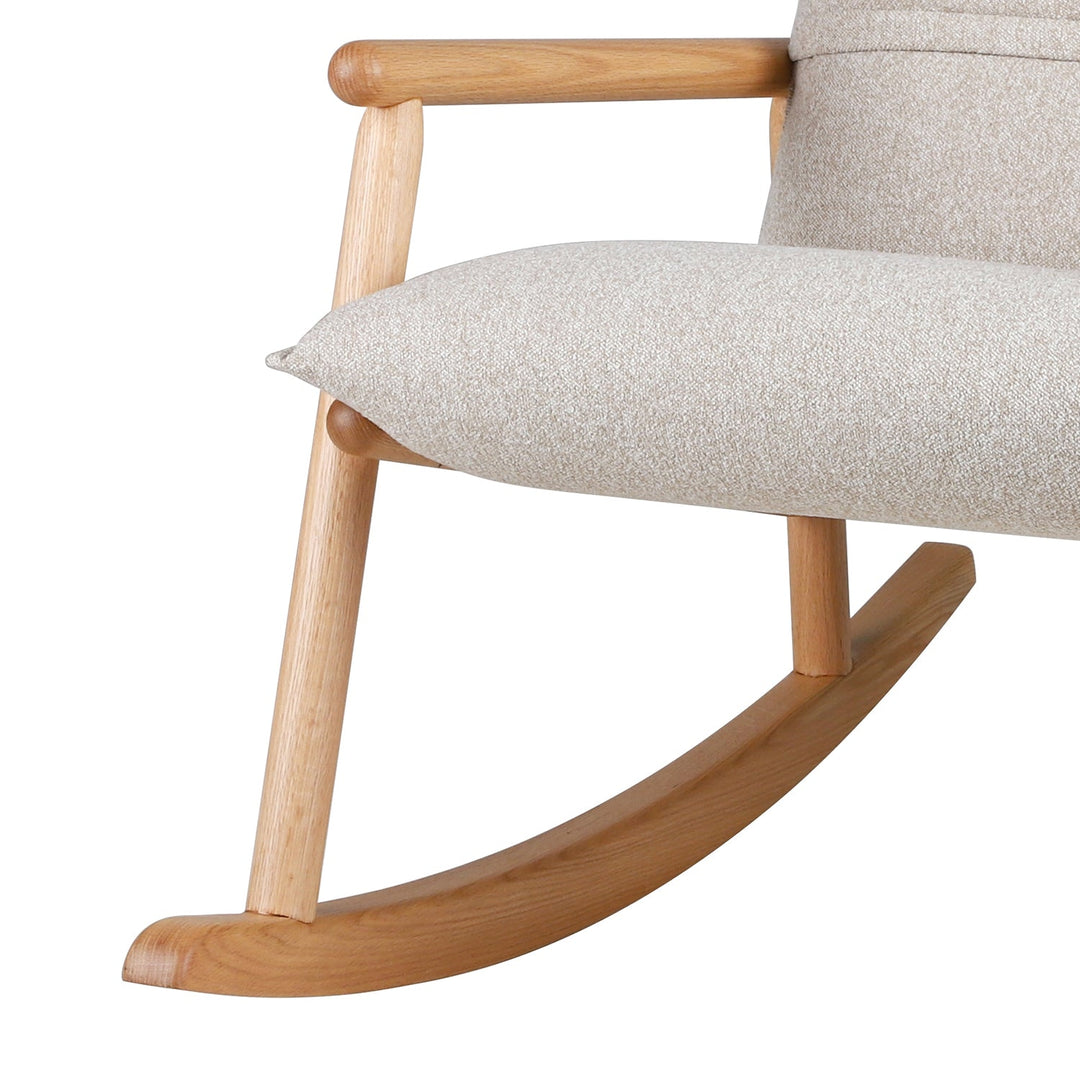 Scandinavian Oak Wood Fabric Rocking Chair MAY