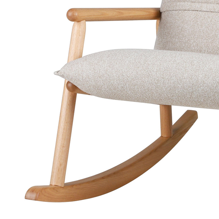 Scandinavian Oak Wood Fabric Rocking Chair MAY