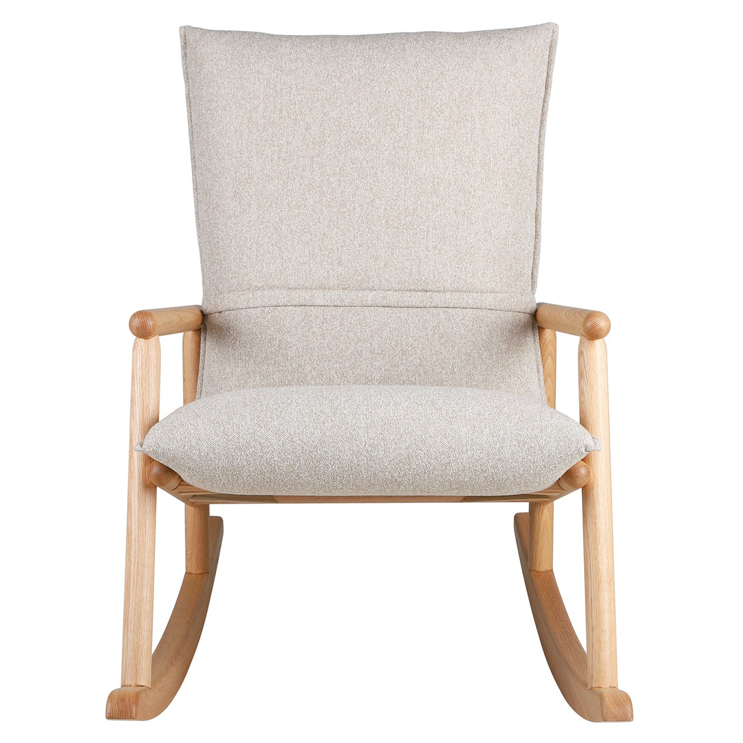 Scandinavian Oak Wood Fabric Rocking Chair MAY