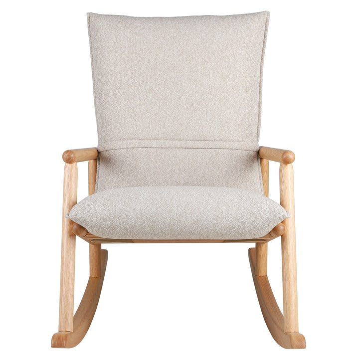 Scandinavian Oak Wood Fabric Rocking Chair MAY