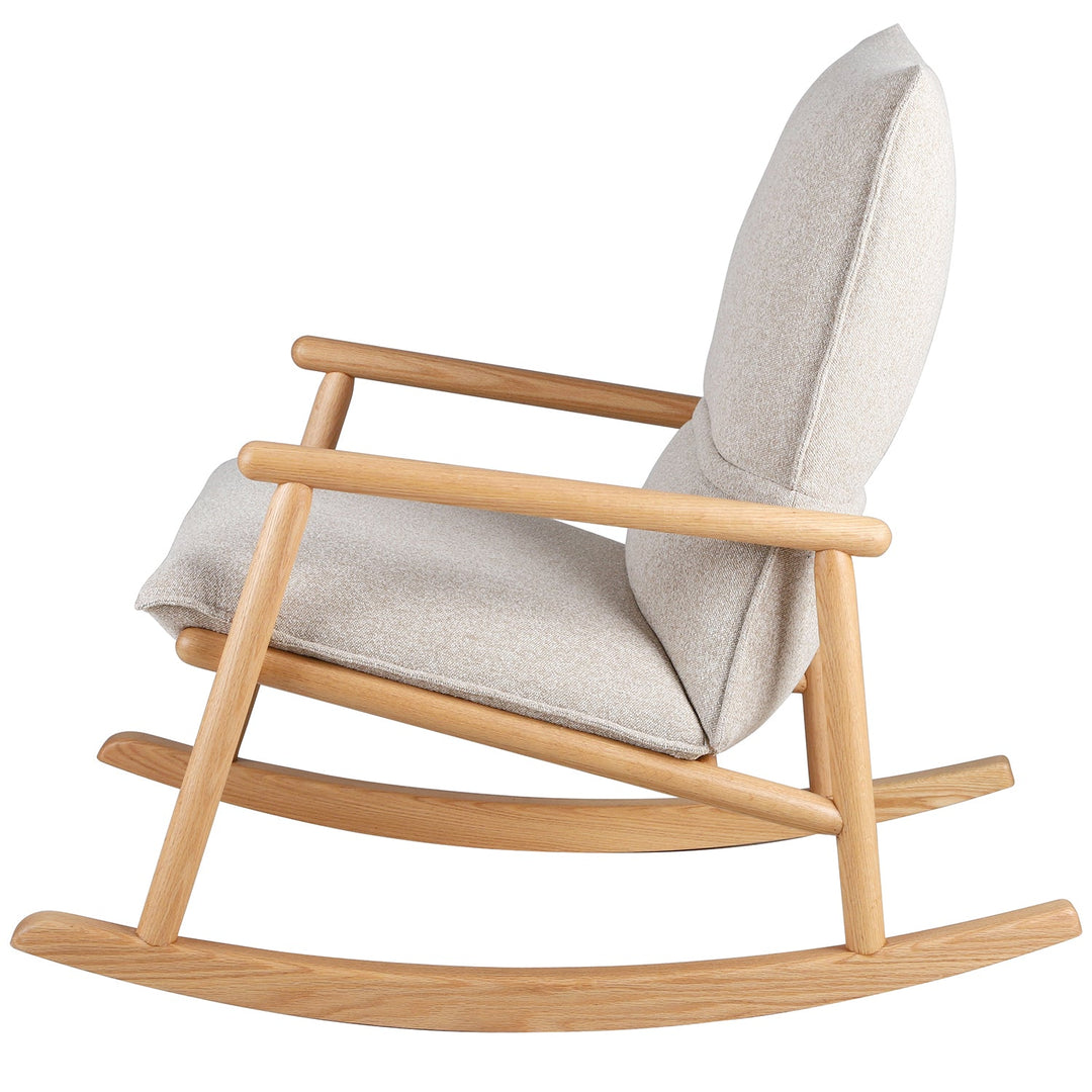 Scandinavian Oak Wood Fabric Rocking Chair MAY
