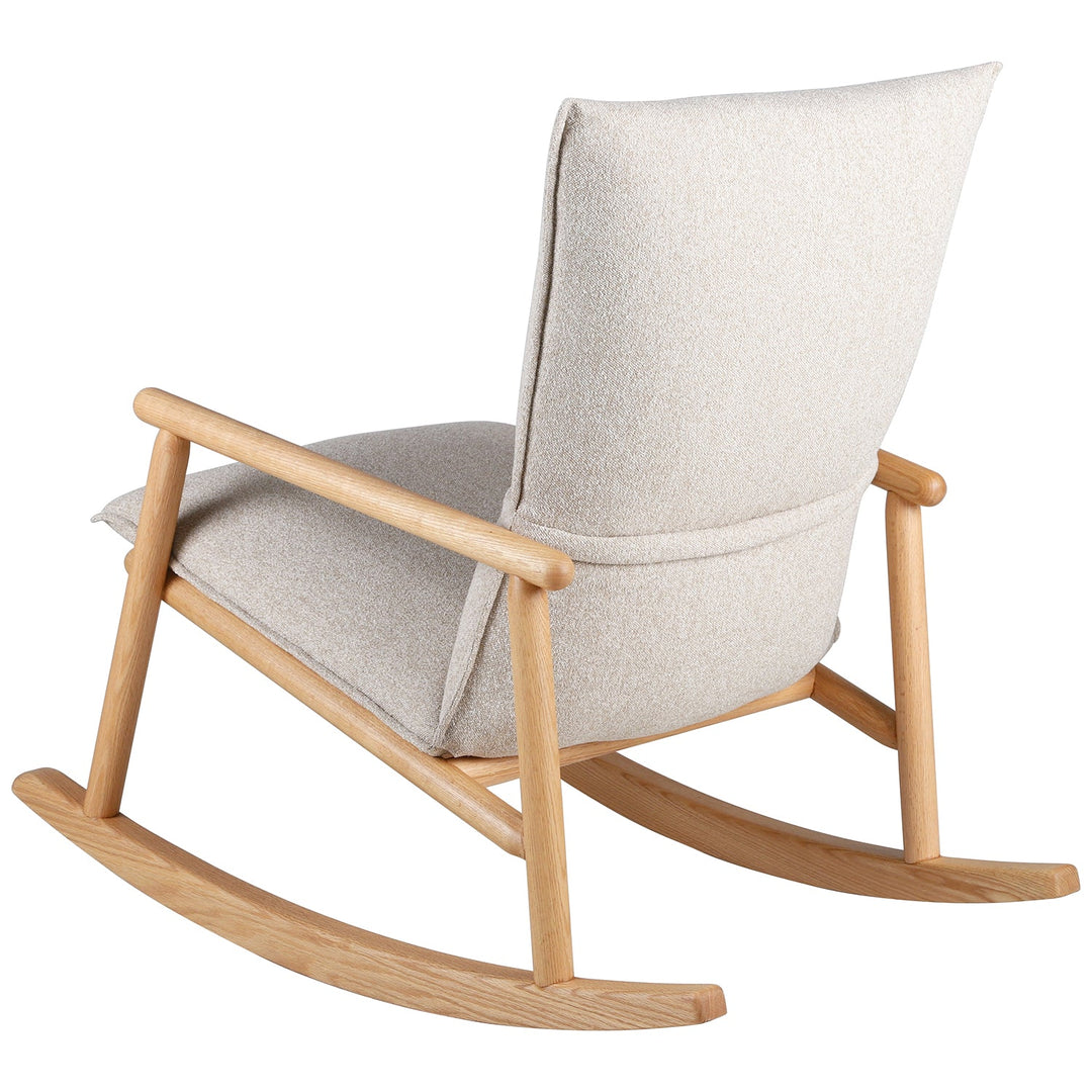 Scandinavian Oak Wood Fabric Rocking Chair MAY