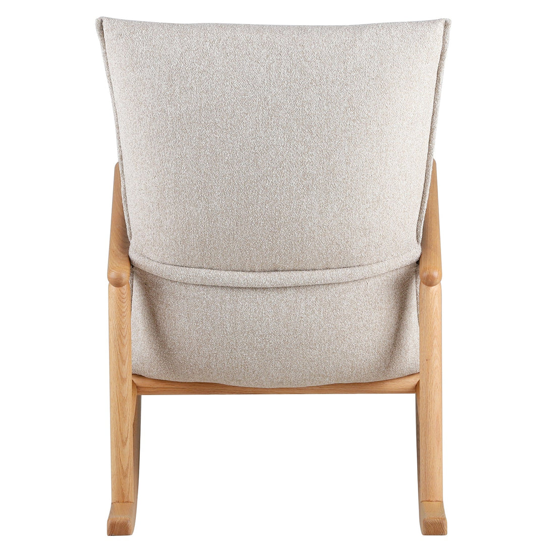 Scandinavian Oak Wood Fabric Rocking Chair MAY