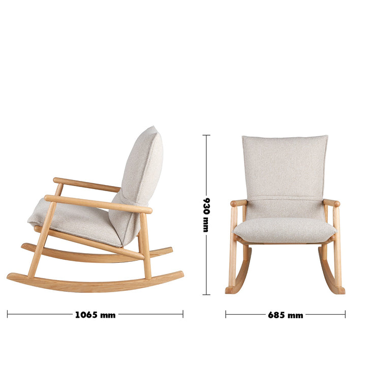 Scandinavian Oak Wood Fabric Rocking Chair MAY
