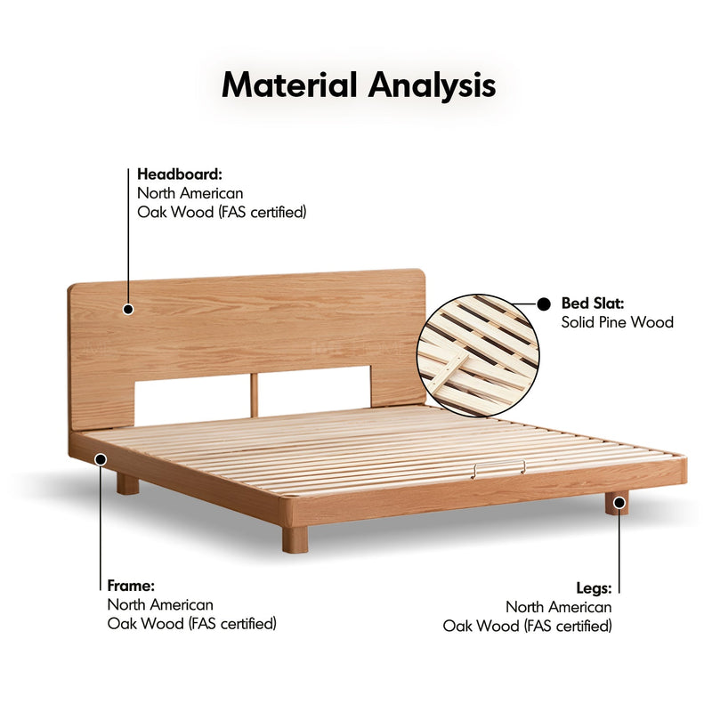 Scandinavian oak wood floating bed drift detail 2.