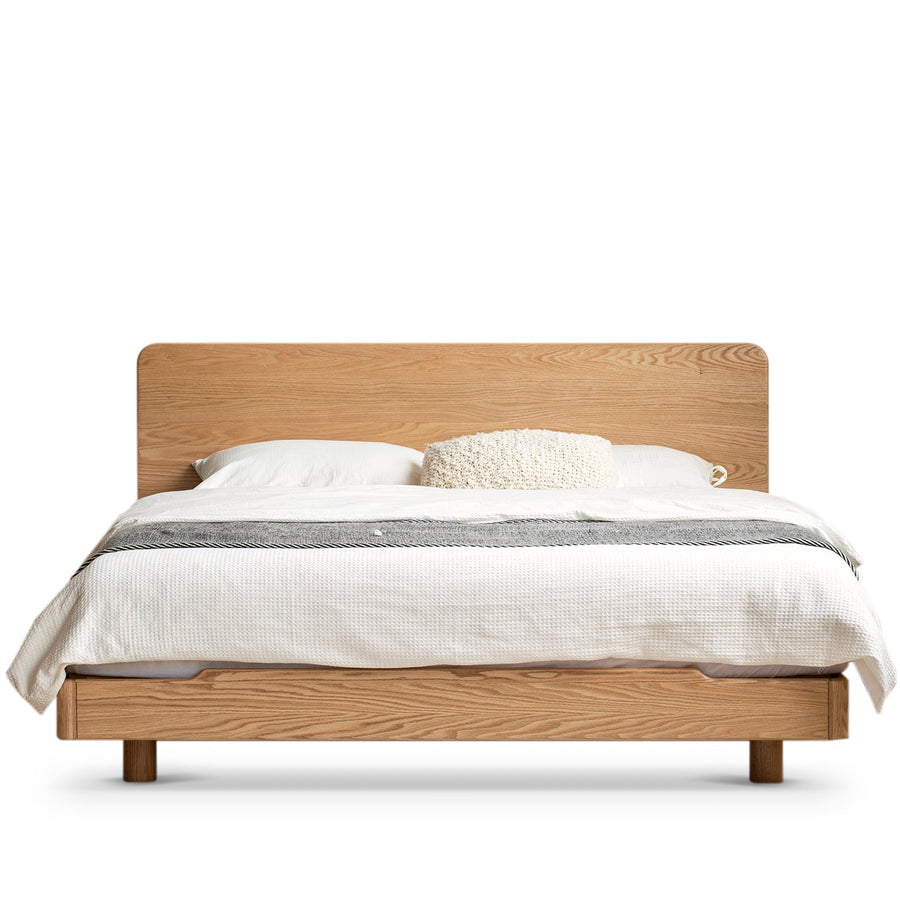 Scandinavian Oak Wood Floating Bed GLIDE