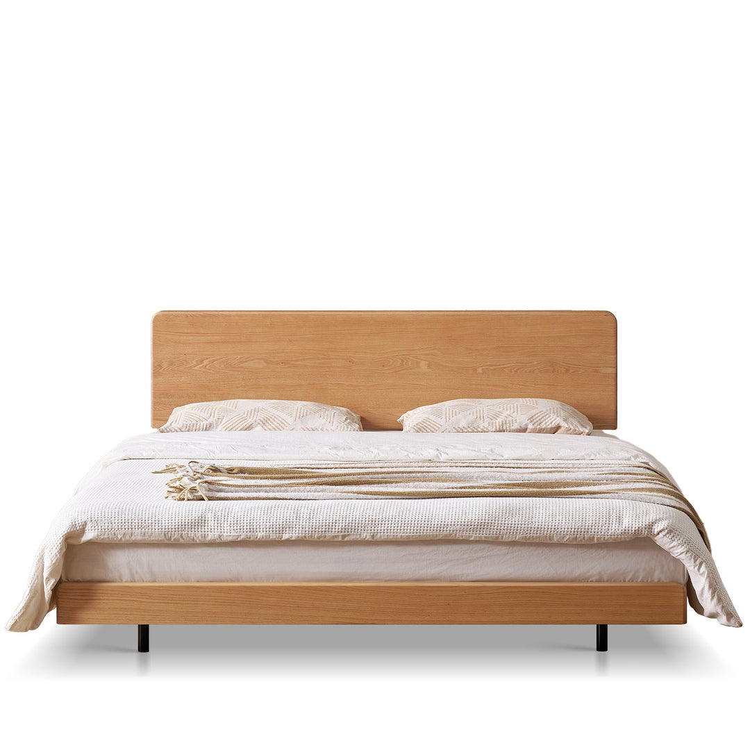 Scandinavian Oak Wood Headboard Adjustable Floating Bed NORA