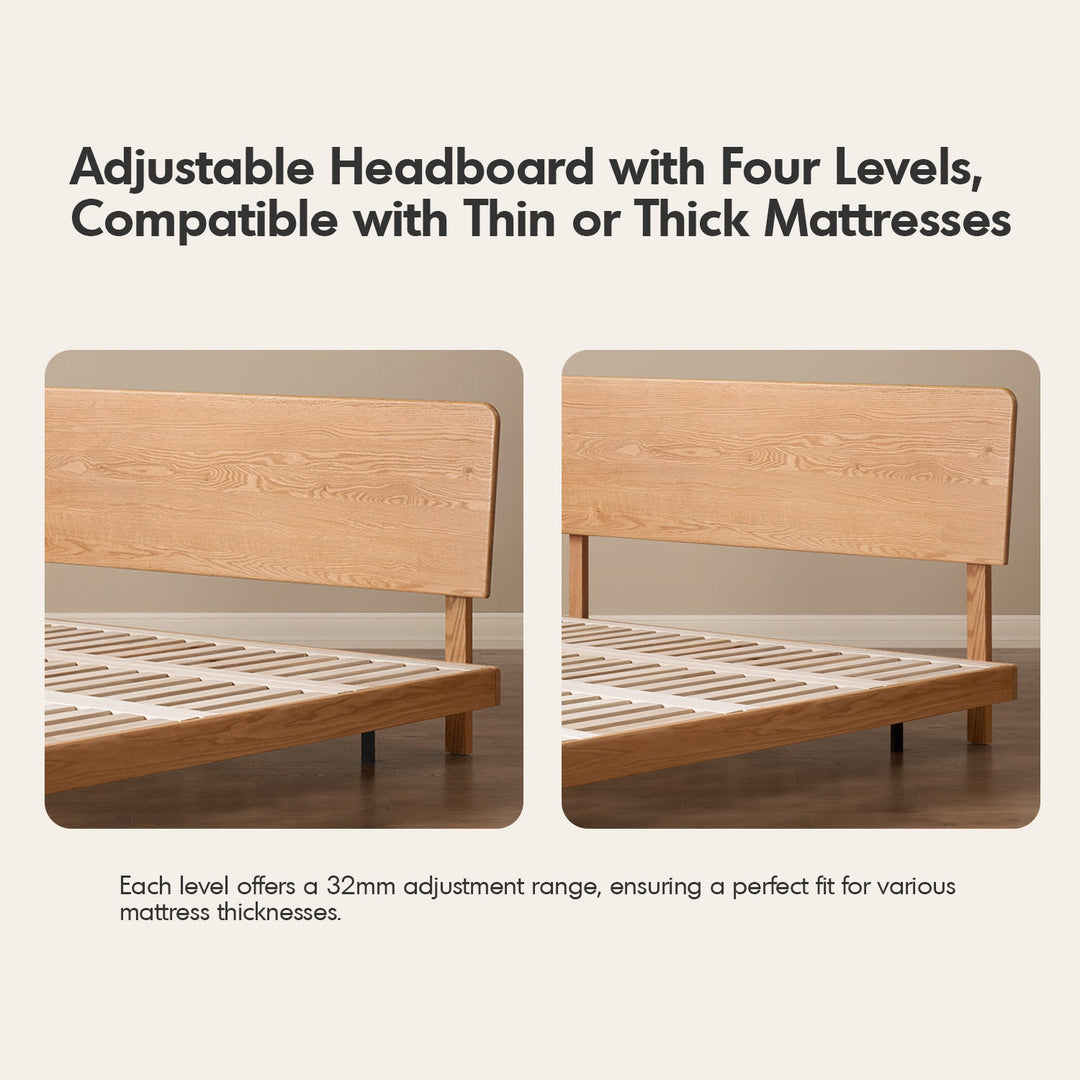 Scandinavian oak wood headboard adjustable floating bed nora situational feels.