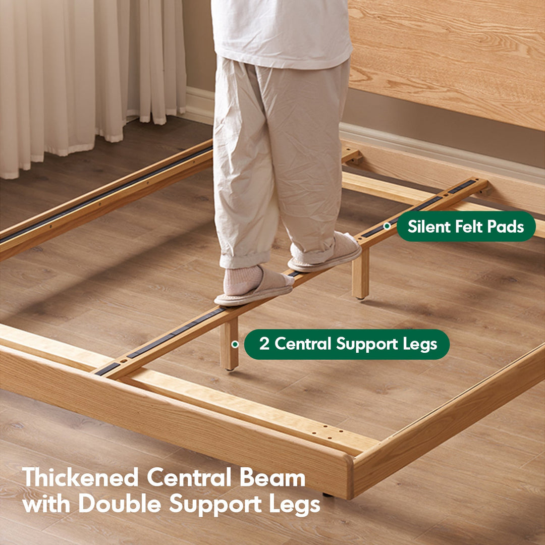 Scandinavian Oak Wood Headboard Adjustable Floating Bed NORA