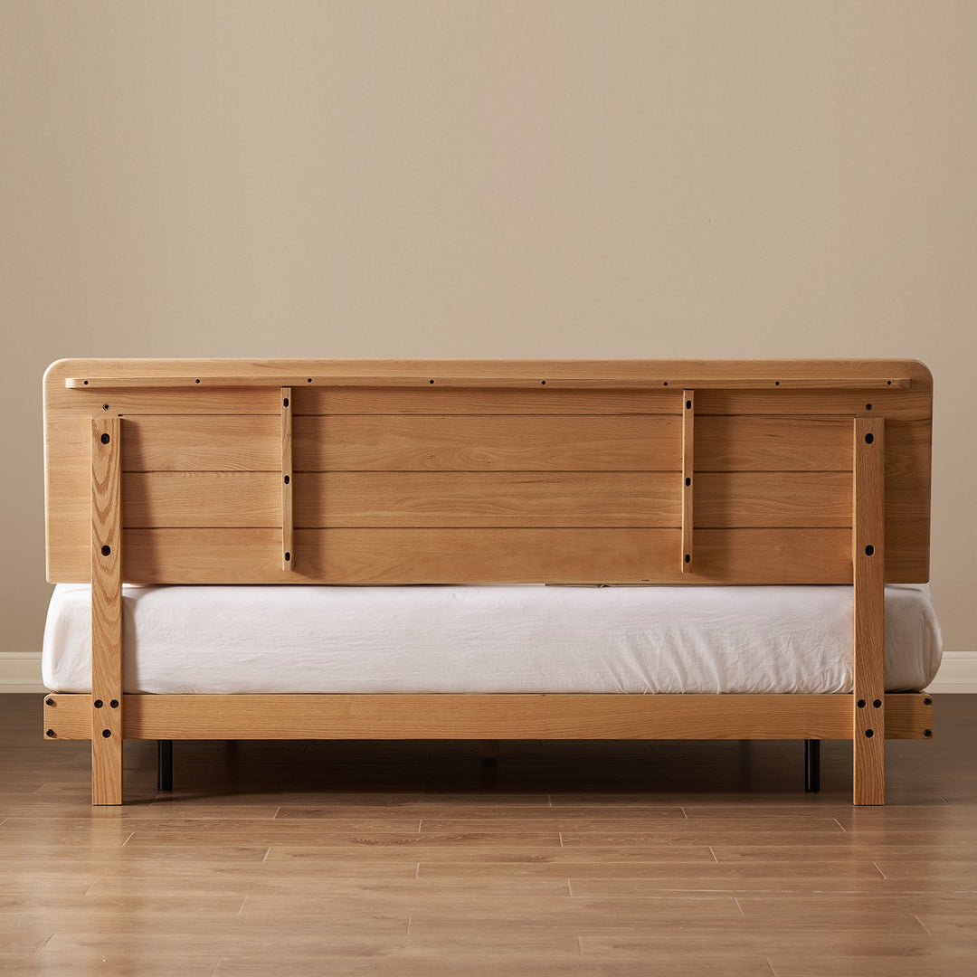 Scandinavian Oak Wood Headboard Adjustable Floating Bed NORA
